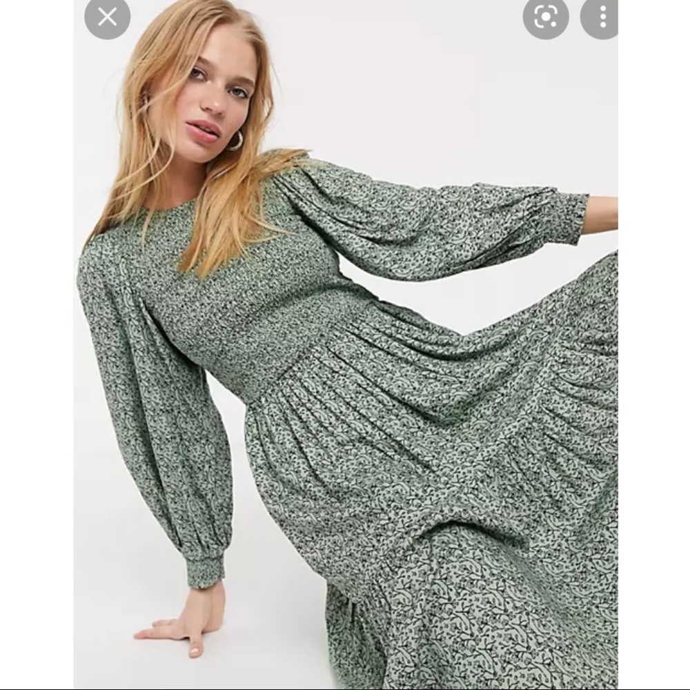 & OTHER STORIES SMOCKED MIDI DRESS